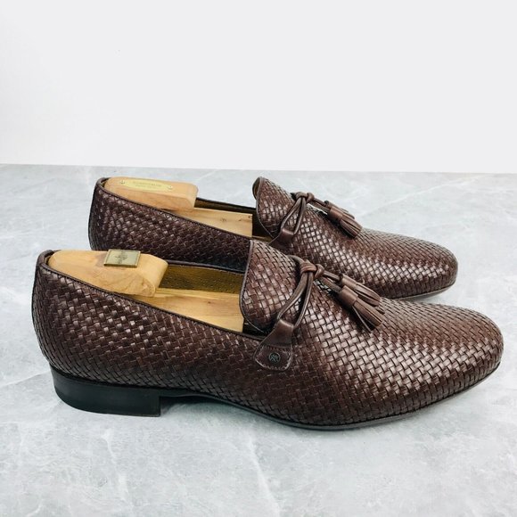 Mezlan Turing Mens size 9.5 M Loafers‎ Brown woven basket tassels dress loafers main image 4
